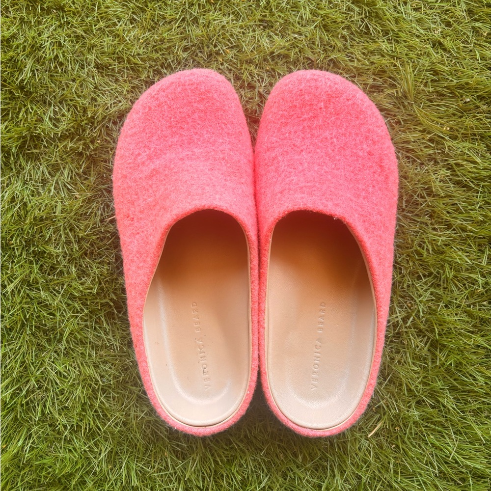 Veronica Beard Flamingo Pink Wool  Mules (perfect for Easter) woman’s size 8